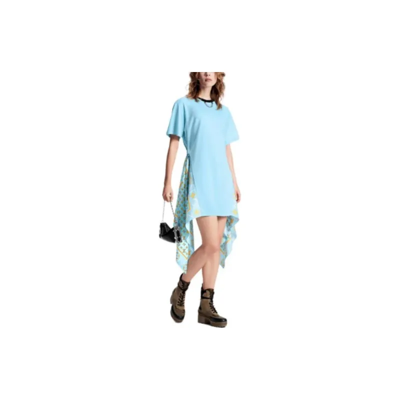 LOUIS VUITTON Scarf Insert T-Shirt Dress-2