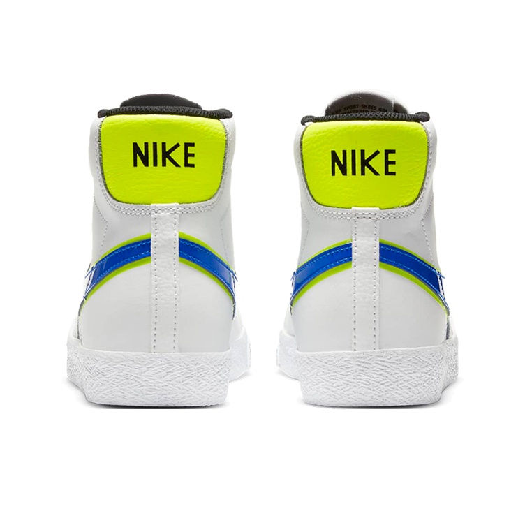 Nike Blazer Mid White/Racer Blue-Volt GS Shoe Size shops 4.5Y