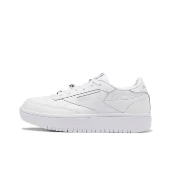 Reebok Club C Non-slip Wear-resistant Shock Absorption Low-Top Kids' Skateboarding Shoes Cloud White Teenagers