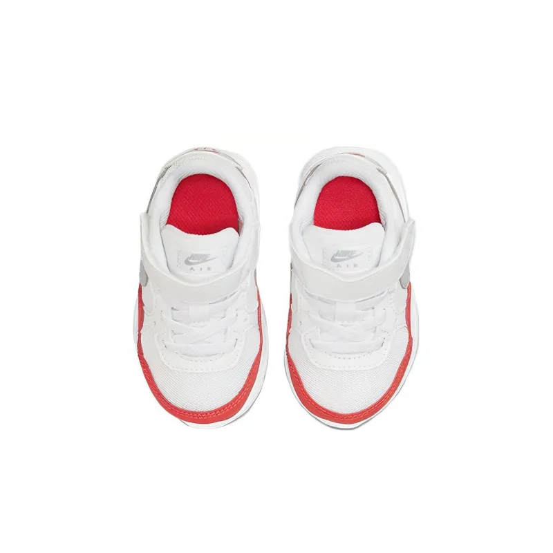 Nike Air Max SC Slip Resistant Cushioning Abrasion Resistant Low Top Running Shoes White Red Infant And Toddler-3