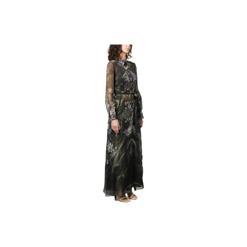 ALBERTA FERRETTI Flower Bomb print Silk Skirt-3