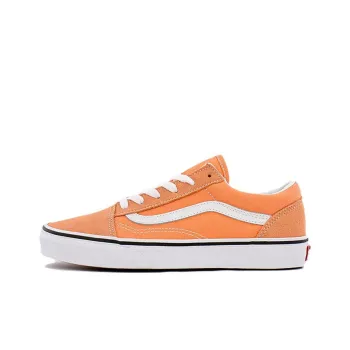 Vans Old Skool Anti Slip And Wear Resistant Lightweight Low Top Kids' Skateboarding Shoes Orange Teenagers