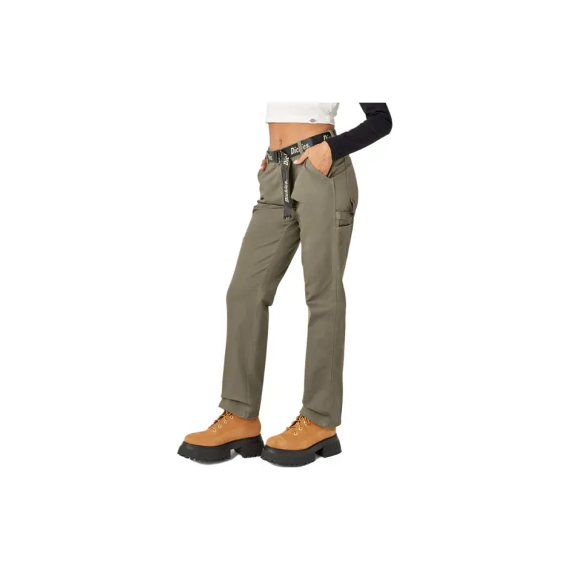 Dickies Relaxed Fit Carpenter Pants Cargo Pants Women's Green-3
