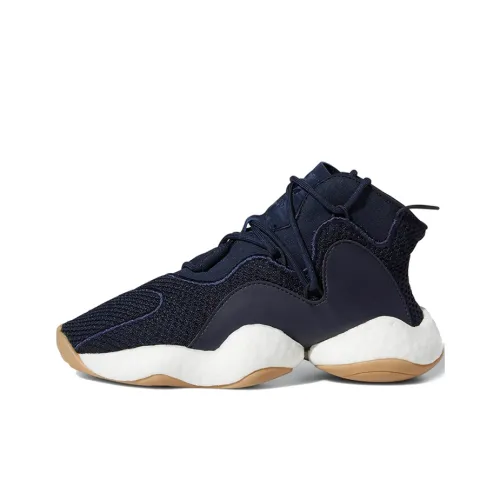 Adidas Originals Crazy BYW J Cushioning Mid-Top Basketball Shoes Navy Blue White Teenagers