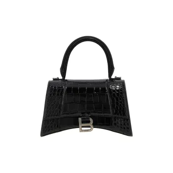 Balenciaga Hourglass Small Top Handle Shoulder Bag Women's Black