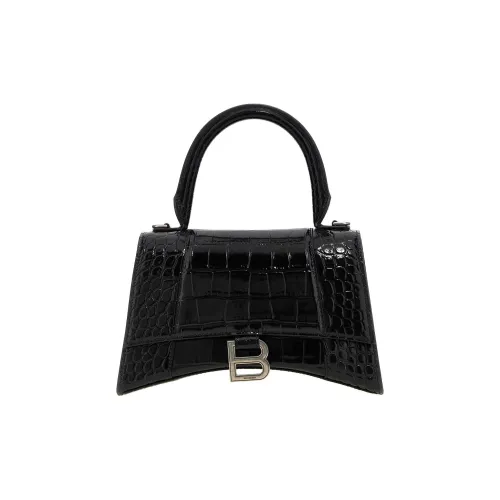 Balenciaga Hourglass Small Top Handle Shoulder Bag Women's Black