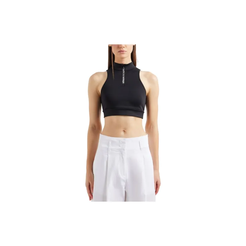 ARMANI EXCHANGE Branded Zip Puller Cropped Tank Top-1