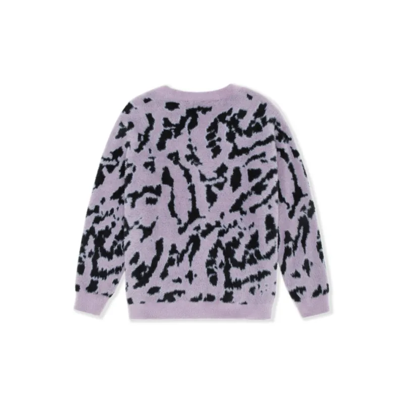 GUESS Knitwear Women's Black Purple Leopard Print-1