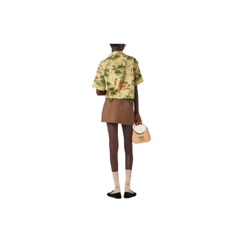 MIU MIU SS24 Casual Short Skirts Women's Cork Beige-2