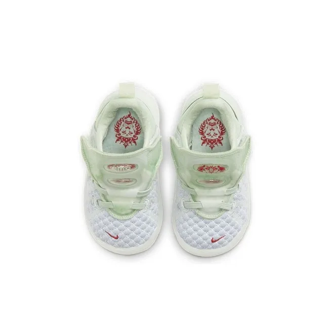 Nike Lebron 18 NRG Slip-Resistant Cushioning Wear-Resistant Basketball Shoes White Green Gray Infant And Toddler-3