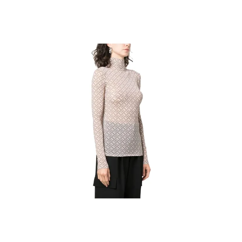 PINKO Logo-print Semi-sheer Top-2