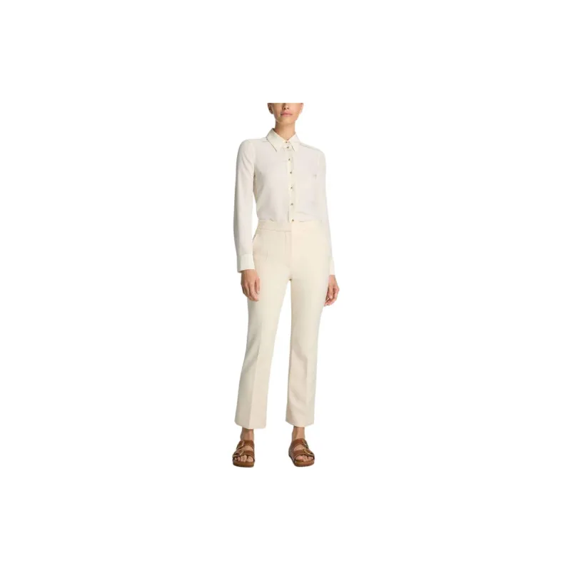 St. John Topstitch-detail Silk Blouse-1