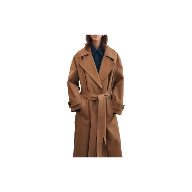 Studio Nicholson X ZARA Studio Nicholson Co-brand Trench Coats Women's Khaki-2