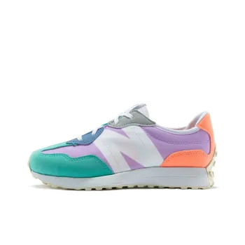New Balance NB 327 Slip Resistant Cushioning Wear Resistant Breathable Low Top Running Shoes White Purple Teenagers