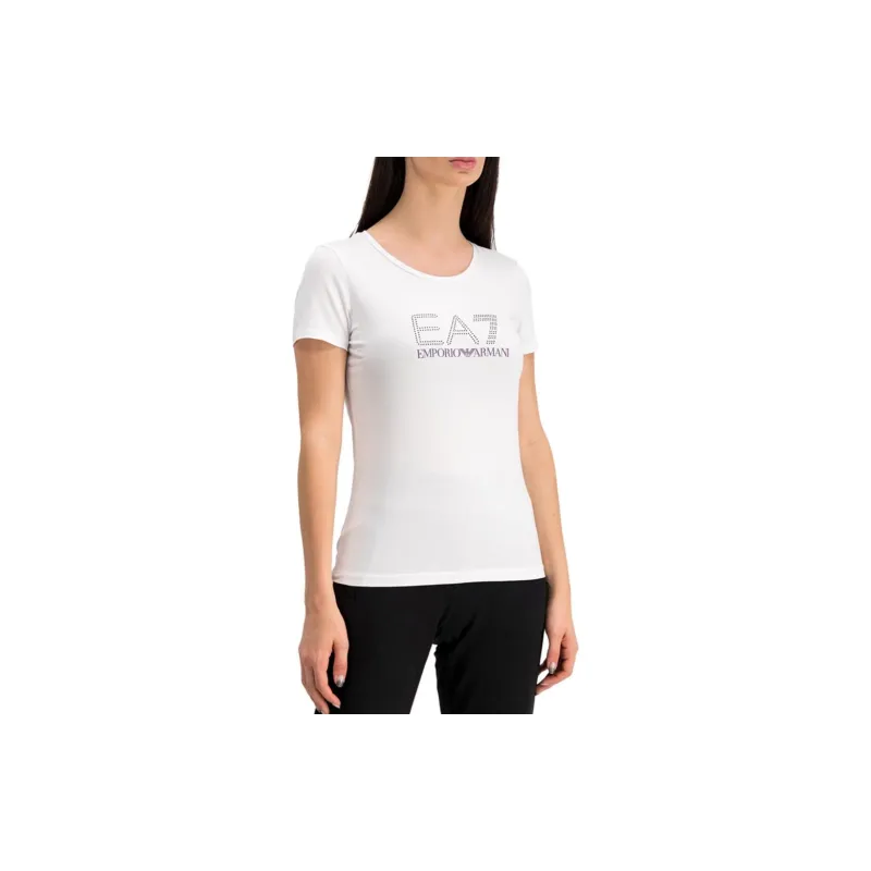 EMPORIO ARMANI EA7 SS23 Short Sleeved T Shirts Women's White-2
