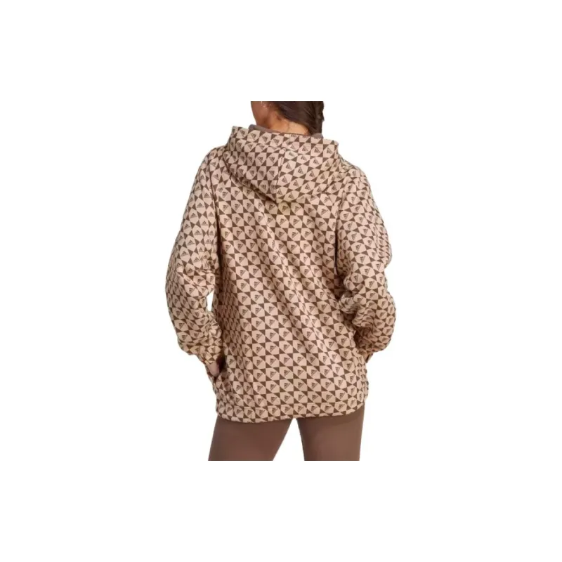 Adidas All Szn X Logomania Hoodie Sweatshirt Women's Brown-2