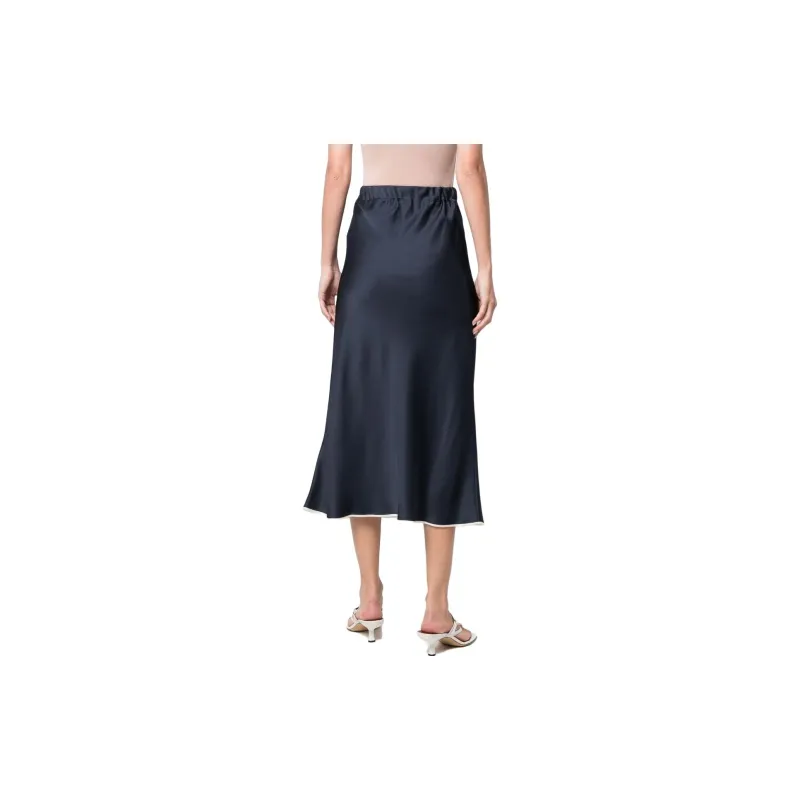 There Was One Bias-cut Satin Midi Skirt-2