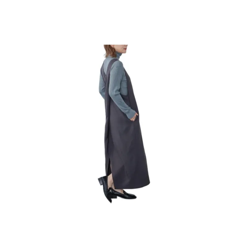 Beams Sleeveless Dress Women's Charcoal Gray-4