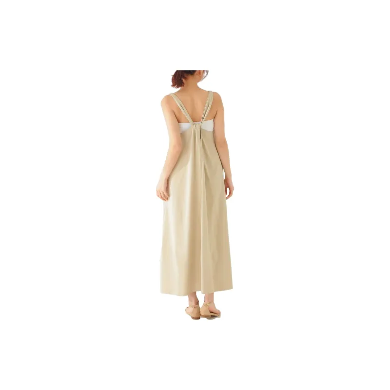 Beams Sleeveless Dresses Women's Beige-3