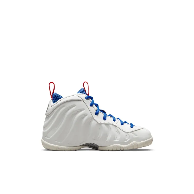 Nike Foamposite One Little Posite Oneb Mid-Top Vintage Basketball Shoes White Blue Red Children Aged 3-7 Years Old-1