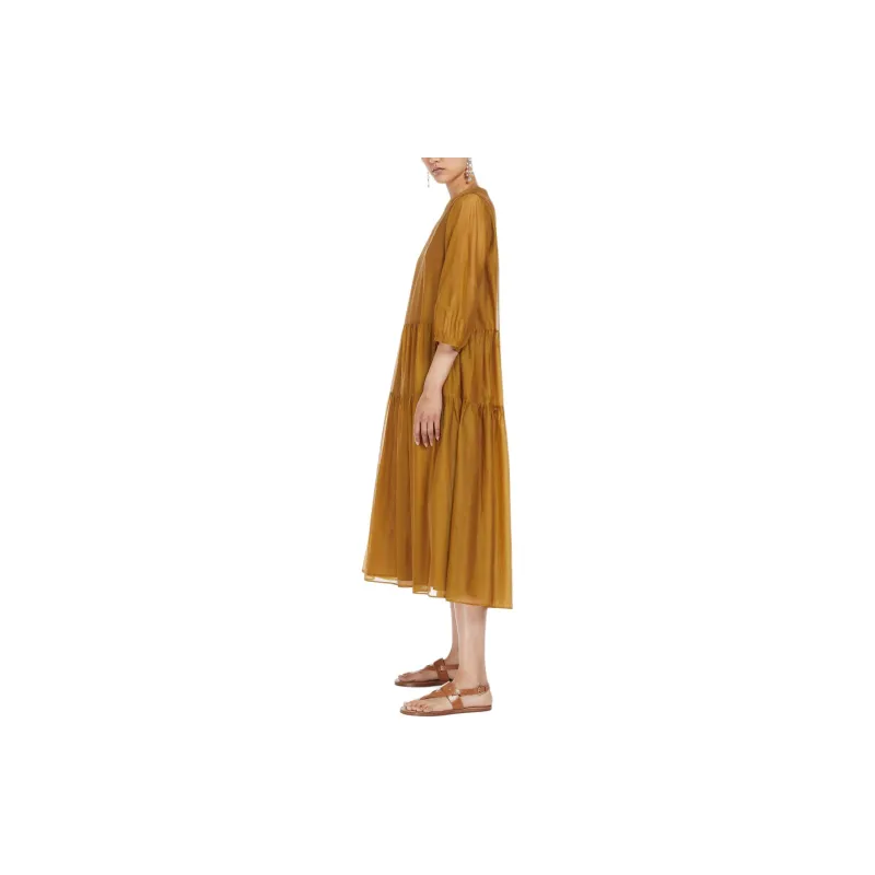 MaxMara Long Sleeved Dresses Women's Gold-3