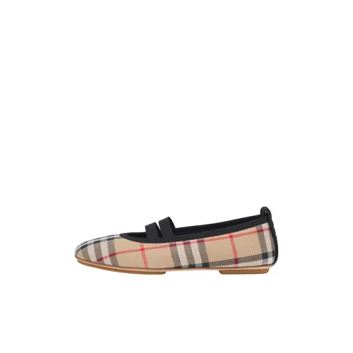 Burberry Kids Logo-detail Vintage Check Cotton Ballerina Shoes