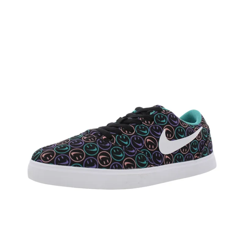 Nike SB Check Canvas Low Top Kids' Skateboarding Shoes Black Purple Teenagers-2