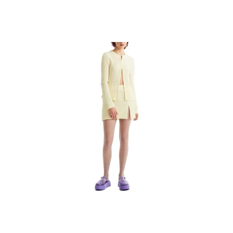 KIRSH Cropped Coats Women's Yellow-1