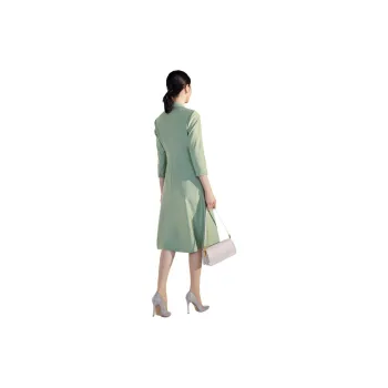 BBLLUUEE Long Sleeved Dress Women's Avocado Green