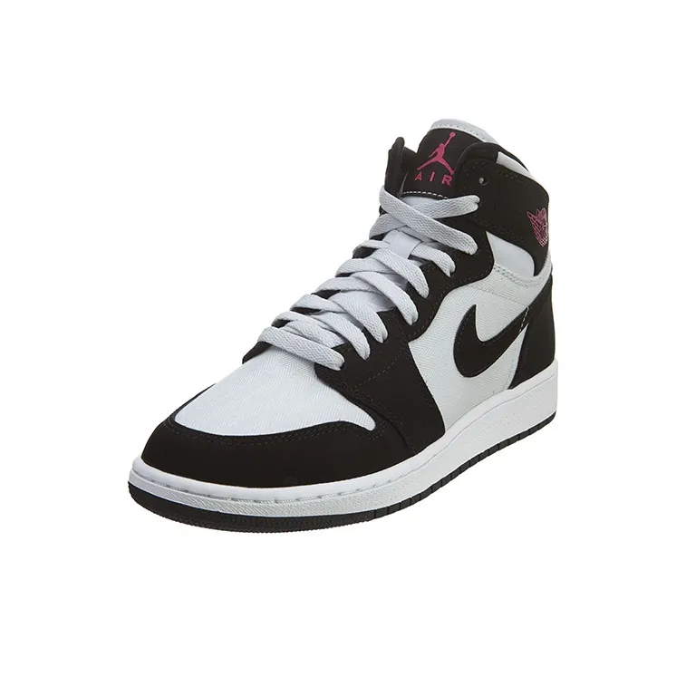 Jordan 1 Retro High GS Pure Platinum Black Pink-2