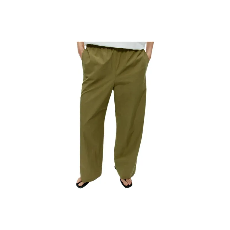 ARKET Casual Pants Women's Khaki Green-2