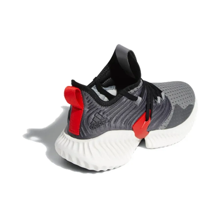 Adidas Alphabounce Instinct CC J Low Top Kids' Running Shoes Gray Red Teenagers-2