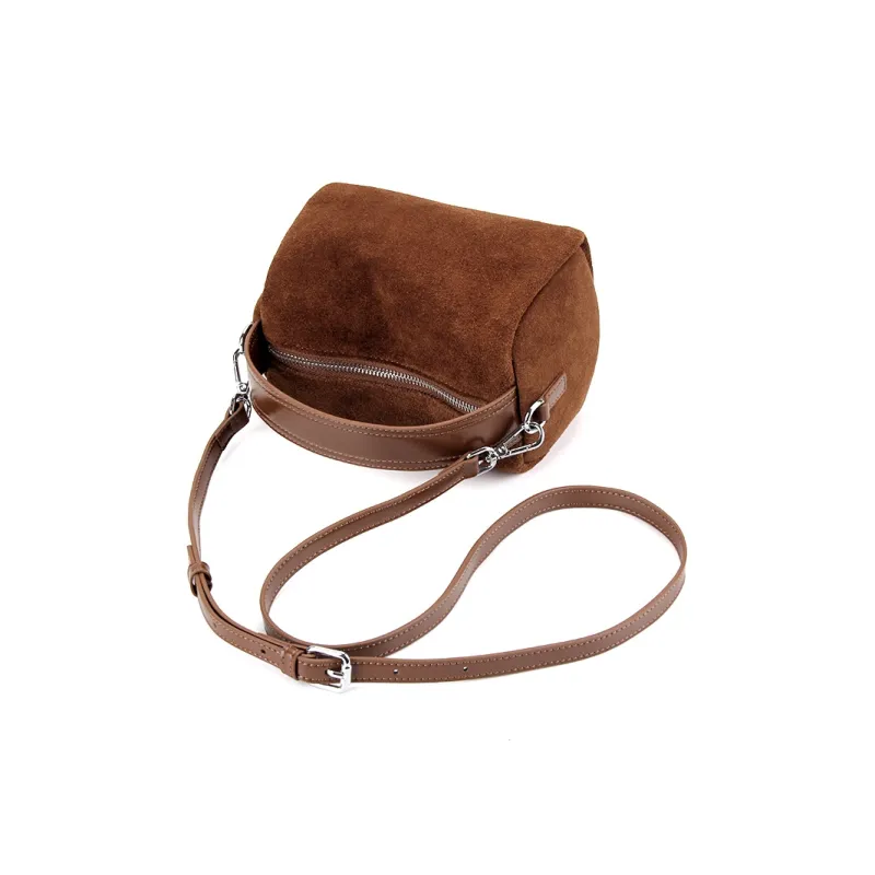 YOCAMU Matte Cowhide Leather Handbag Crossbody Bag Advanced Touch Unisex Wicker Pine Green-12