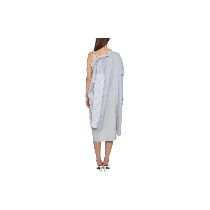 AMBUSH One-Shoulder Striped Shirt Dress-2