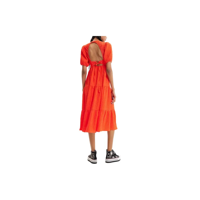 Desigual Short Sleeved Dress Women's Orange-2