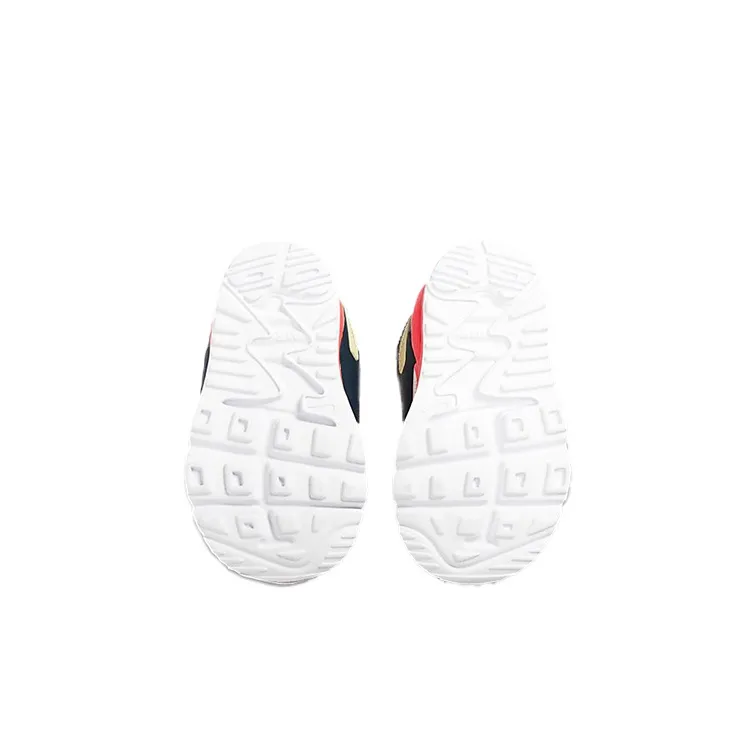 Nike Air Max 90 Low Top Running Shoes Black Red Infant And Toddler-3