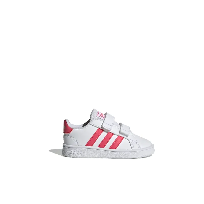 Adidas Neo GRAND COURT Low Top Skateboard Shoes White Pink Infant And Toddler-1