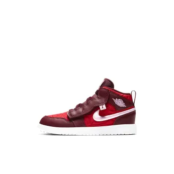 Jordan Air Jordan 1 Mid SE Mid-Top Children's Basketball Shoes Red White Children Aged 3-7 Years Old