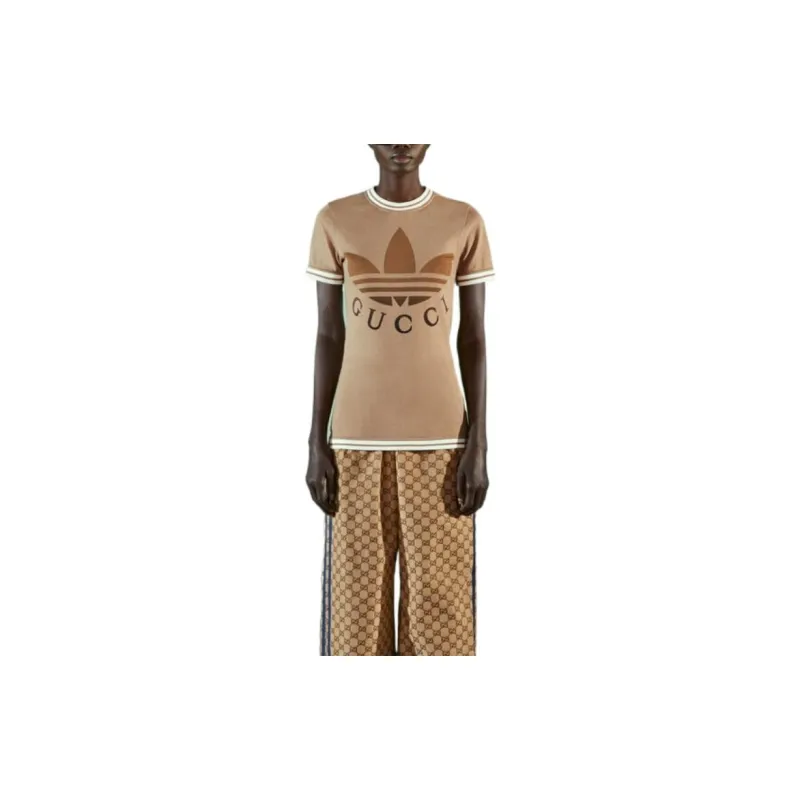 GUCCI x Adidas SS23 Regular T Shirt Women's Camel-2