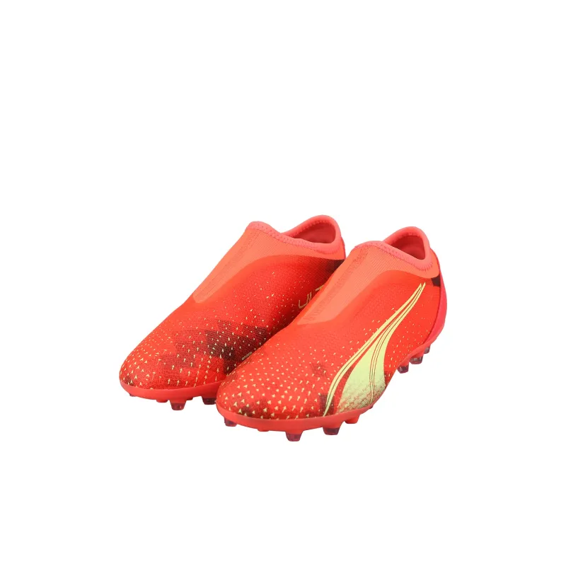 PUMA MATCH Ultra LL Jr Mg Artificial Ground Slip-Resistant Cushioning Low-Top Kids' Soccer Shoes Red Yellow Black Kids'-2