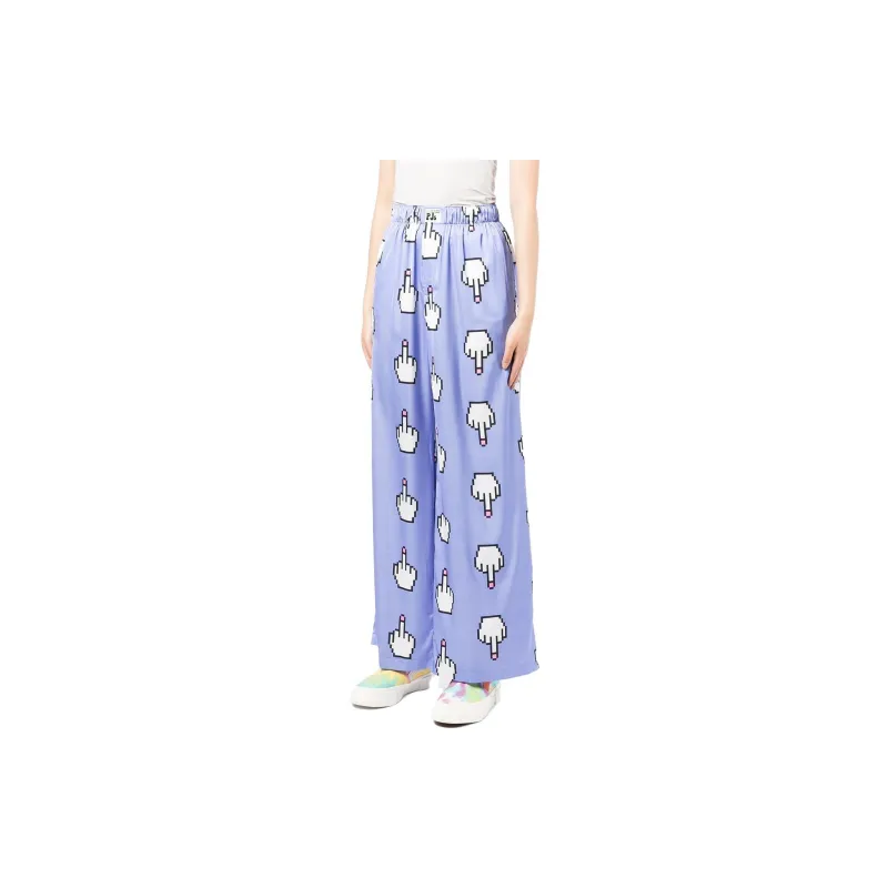 NATASHA ZINKO Pixel Middle Finger Wide-leg Trousers-3
