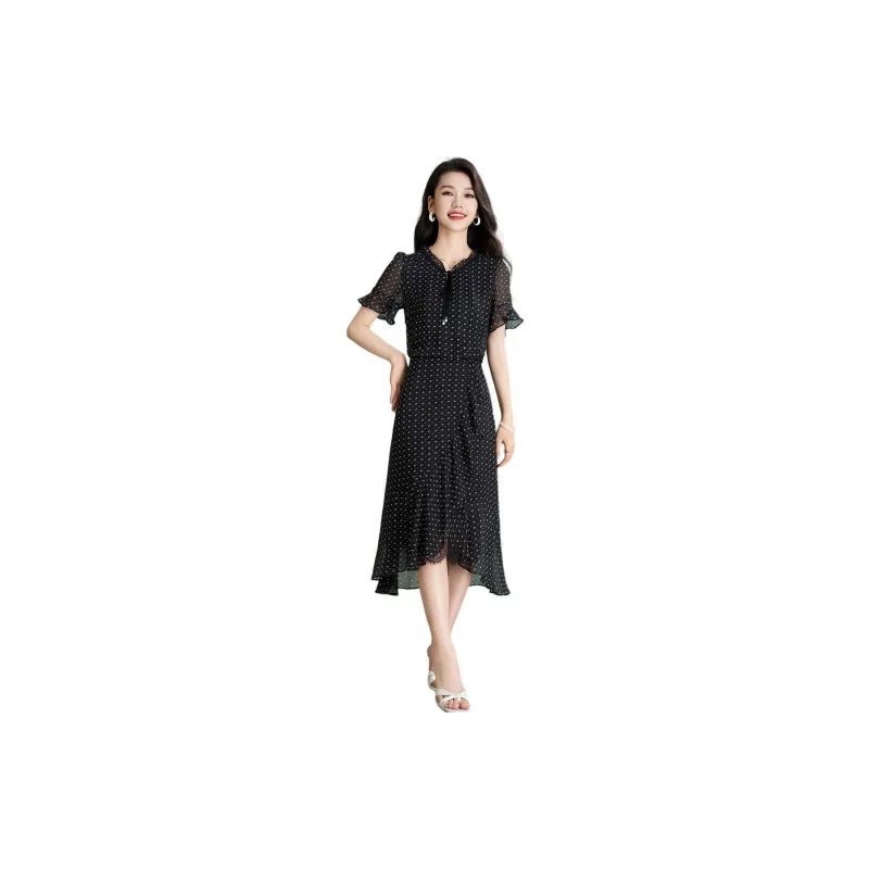 Mylan Short Sleeved Dresses Women's Black-1
