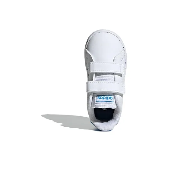 Adidas Neo ADVANTAGE Advancourt Anti Slip Wear Resistant Low Top Skateboard Shoes White Blue Infant And Toddler-4