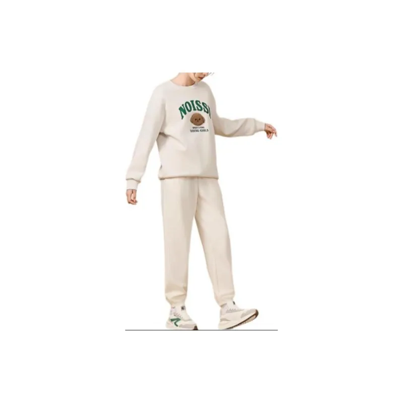 QIAODAN Knitted Sports Pants Women's Cream White-3