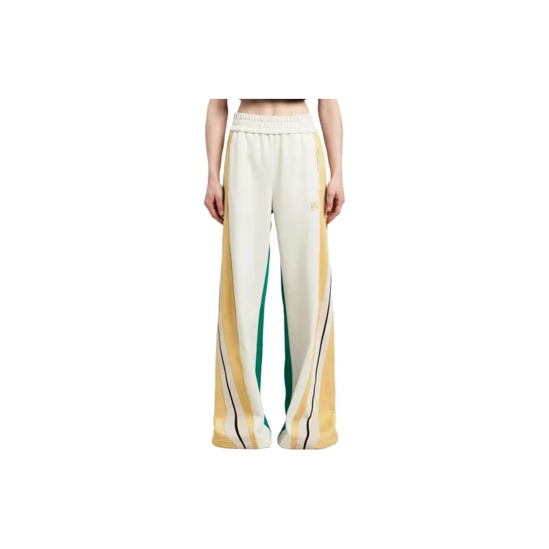 PALM ANGELS Monogram Colorblock Wide Track Pant 'Off White/Multicolor'-2
