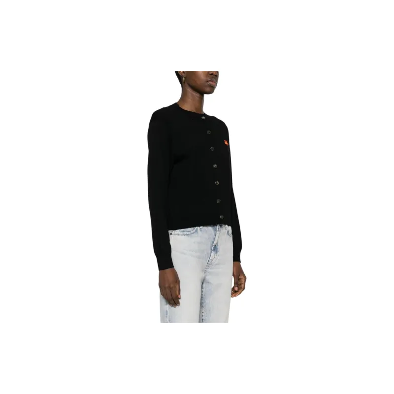 KENZO Boke Flower appliqué Wool Cardigan-3
