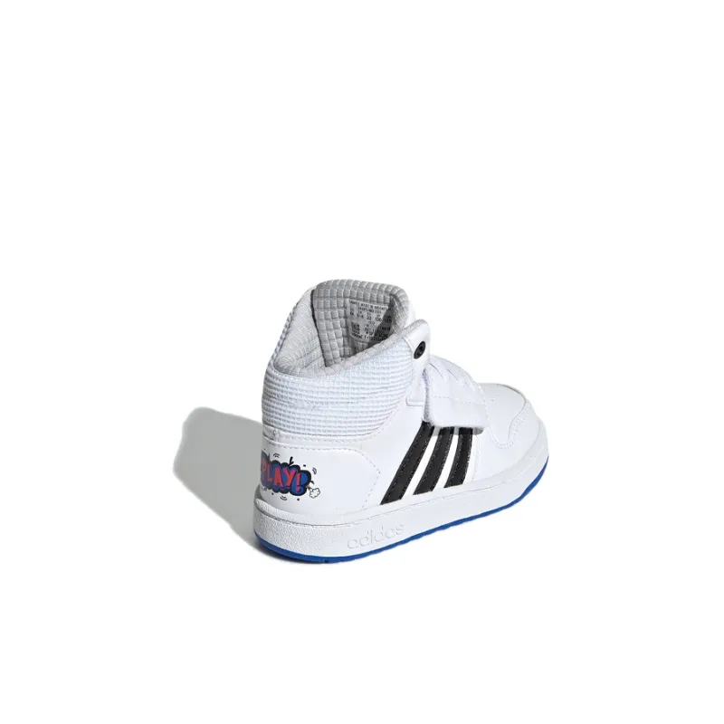 Adidas Neo Hoops 2.0 Mid Top Toddler Shoes White Black Blue Infant And Toddler-3