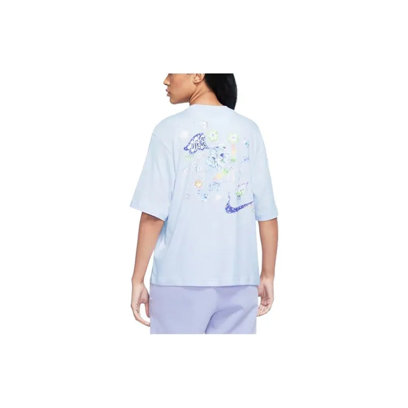 Nike Women'ss Logo Print Crewneck Pullover T-Shirt 'Light Purple'-3