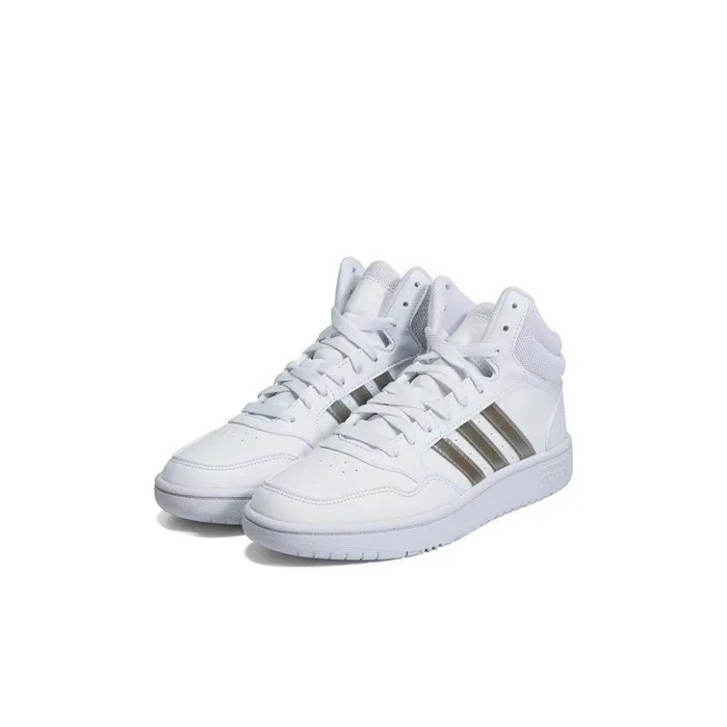 Adidas Neo Hoops Mid 3.0 K Slip Resistant Cushioning Abrasion Resistant Mid Top Kids' Skateboarding Shoes White Kids'-2