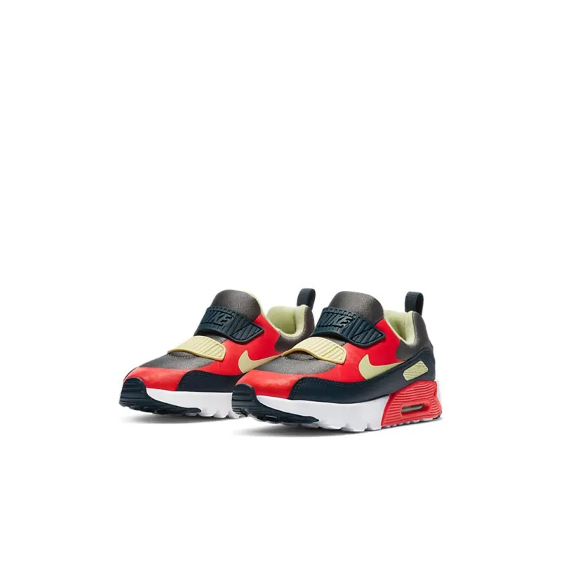 Nike Air Max 90 Tiny Low Top Running Shoes Black Red Children Aged 3 7 Years Old-2